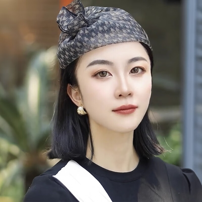 mppmckmppm秋冬时尚薄款透气遮白发半帽洋气宽边发箍百搭复古头箍发饰
