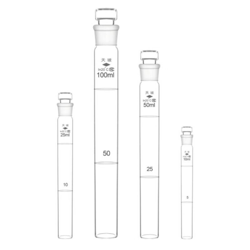 玻璃比色管10ml/25ml/50ml/100ml 具塞比色管 大刻度天玻 12支25ml