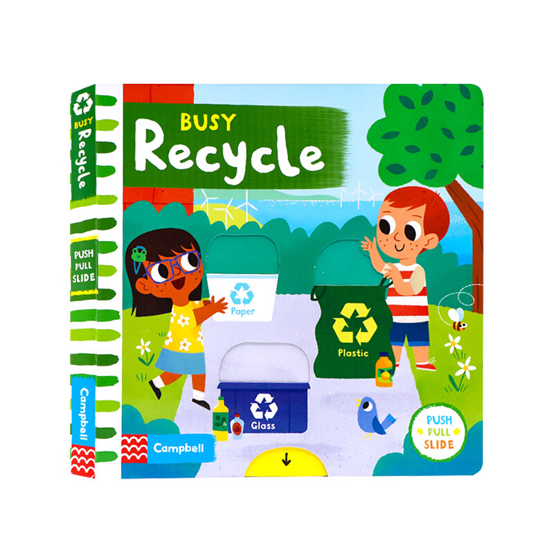 预订英文原版 busy系列 busy recycle忙碌的环保 3-4岁低幼儿童启蒙抽