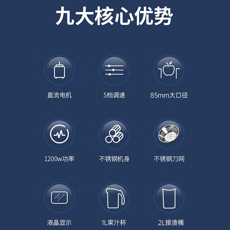 象好（Ashoo） 榨汁机商用 多功能渣汁分离大口径炸果汁机全自动鲜榨水果大型 家用养生果汁机原汁机 SH-869E榨汁机