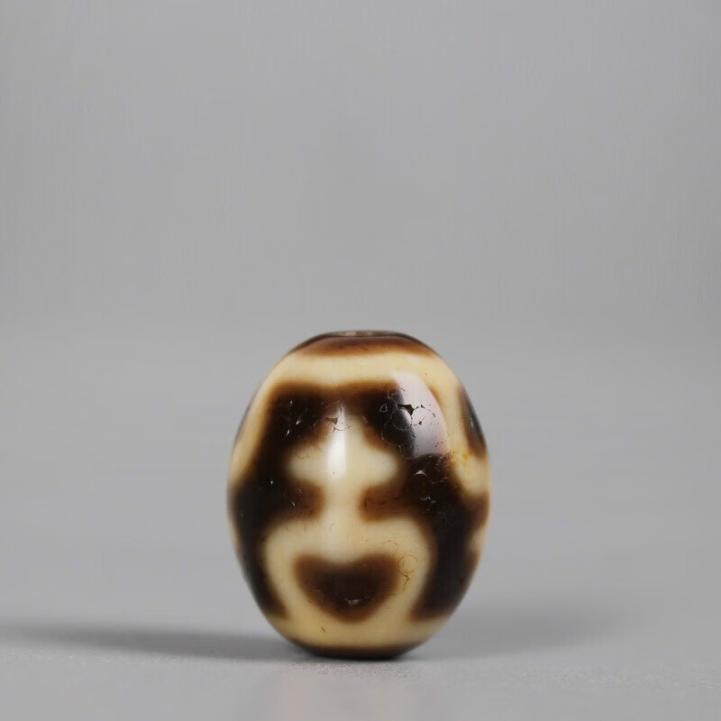 蝶灿西藏达洛宝瓶天珠 牙黄老天珠自然老矿diy手链串腰珠顶珠背云勒