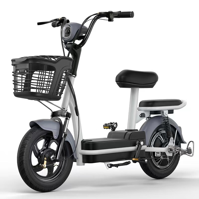新国标电动车小型电瓶车锂电池两轮电动自行车男女款两轮代步车 灰色