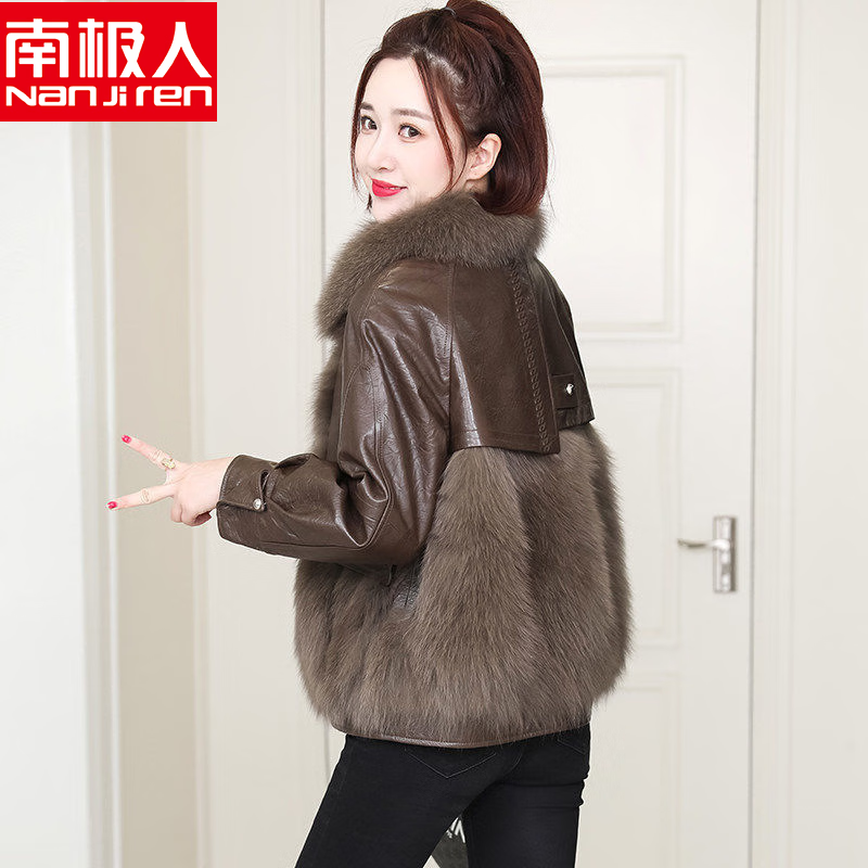 南极人辛集2023冬新款真皮皮衣女装夹克短款皮草一体狐狸毛领羽绒服 海宁貂皮大衣-咖色 皮毛一体-L使用感如何?
