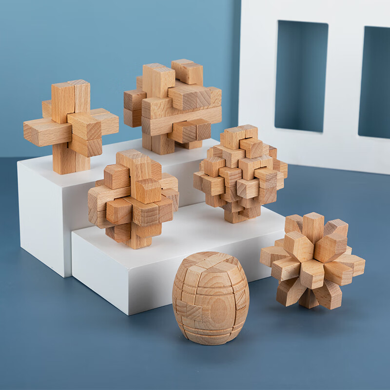 传统原创木质孔明锁智力玩具八卦榫卯结构鲁班解锁儿童玩具 鲁班锁【6