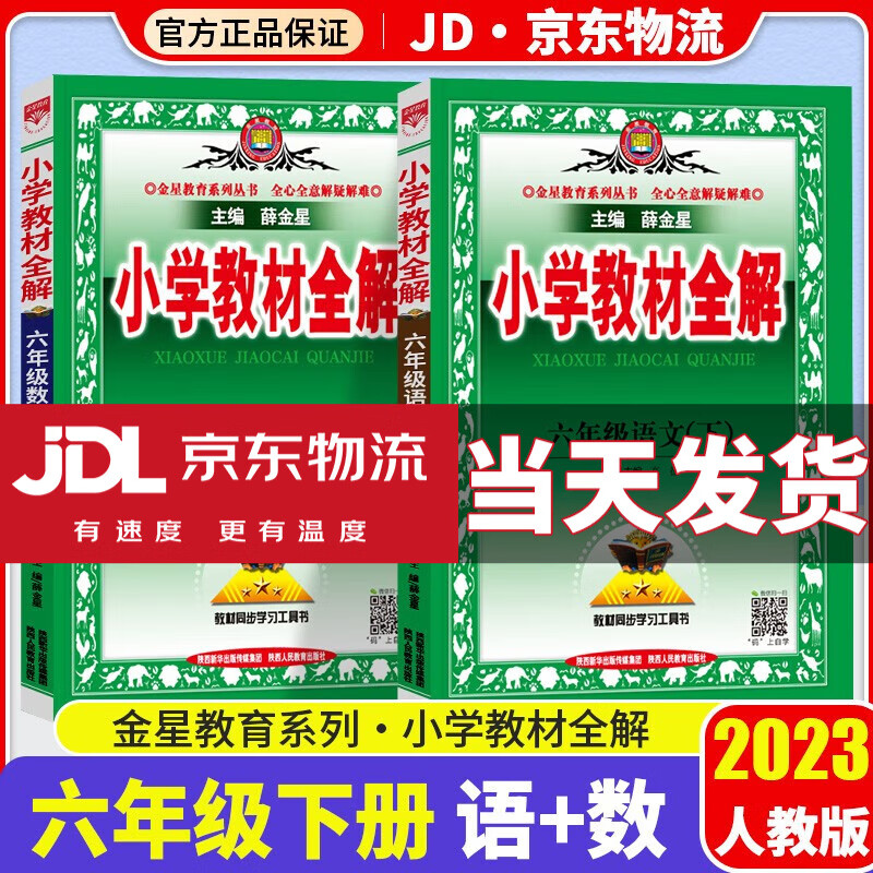 【科目自选】2023新版薛金星小学教材全解六年级下册部编人教版6年级下课本教材同步解读辅导书 语文+数学 人教版