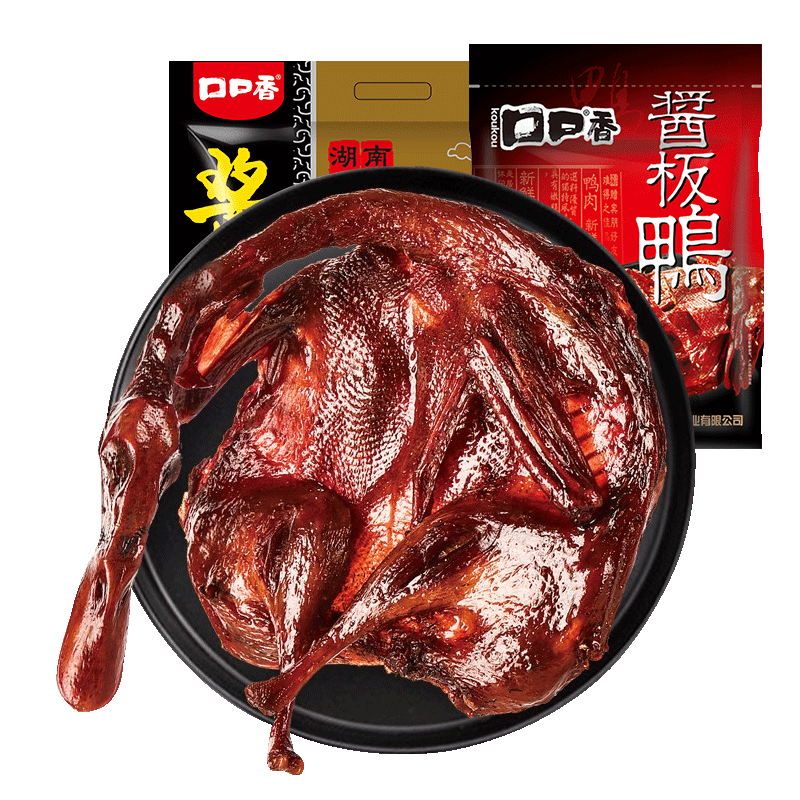 口口香 酱板鸭湖南特产熟食腊味即食肉干肉脯真空包装小吃麻鸭香辣味