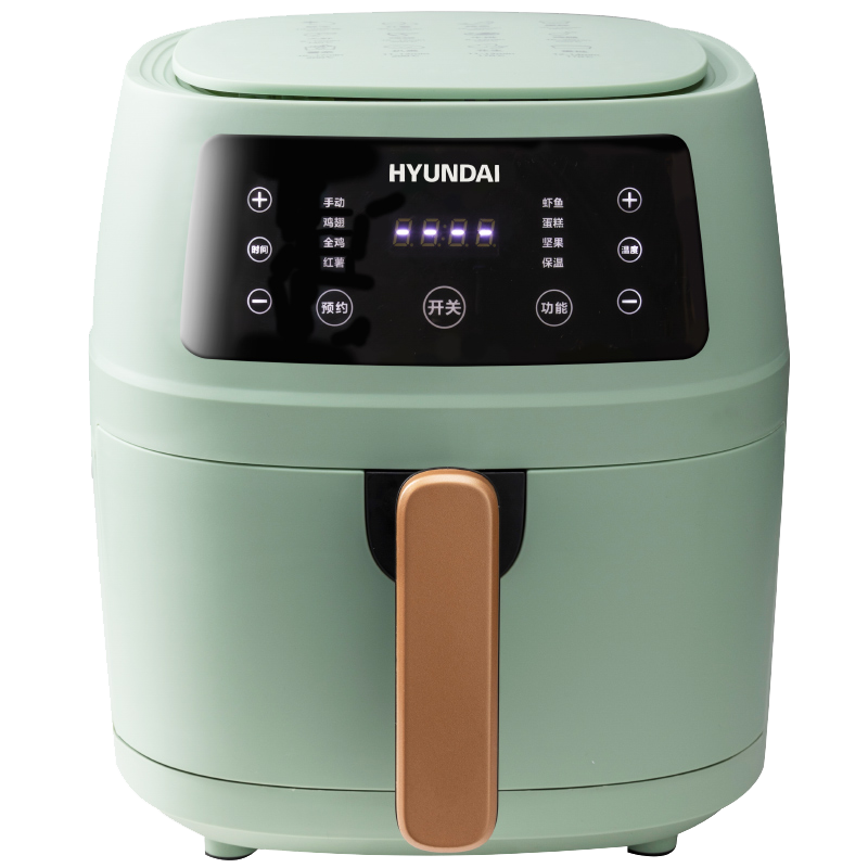 韩国现代（HYUNDAI）空气炸锅 6L家用大容量多功能无油电炸锅家用智能定时温控薯条炸鸡干炸锅 6L 触控款