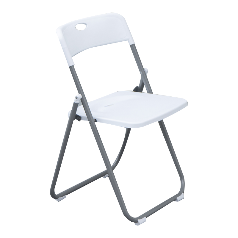 帅力 折叠椅子 现代简约塑料办公电脑便携椅客厅阳台休闲靠背餐椅 白色SL8346