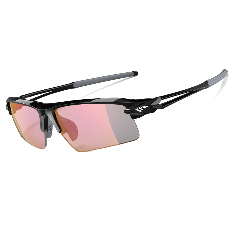 高特(OUTDO)騎行近視眼鏡一體定制自行車偏光墨鏡男女變色公路車運動太陽鏡 0-950度 變色偏光61006.透深灰