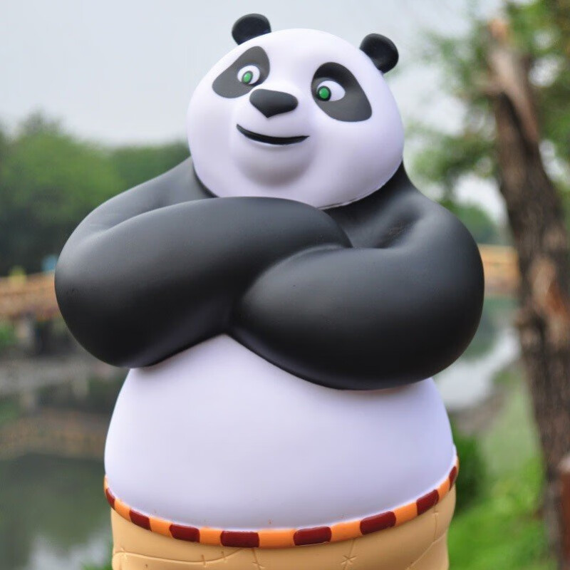 【京品精选】功夫熊猫摆件 功夫熊猫摆件猫公仔存钱罐草帽熊猫电影