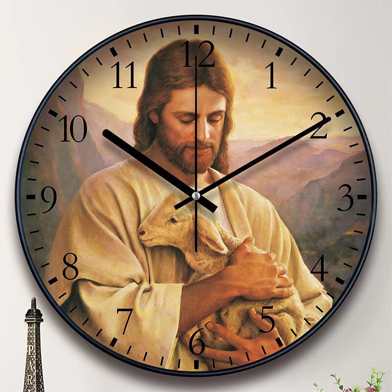 森匠 塑料挂钟 挂钟礼品钟表简约北欧塑料时钟客厅圆钟 直径30厘米 7英寸