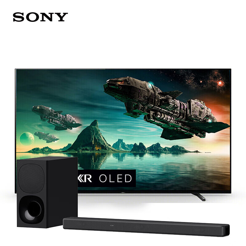 索尼sonyxr77a80j75英寸oled电视htg700无线家庭影院系统回音壁
