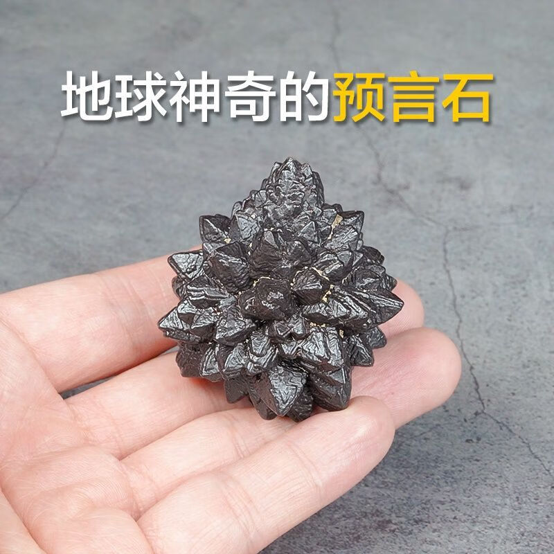 兴颖埃及预言石陨石原石原矿标本石能量矿物摆件黑金刚 12cm