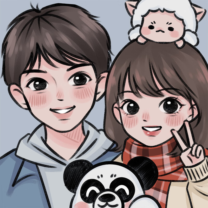 芳居道q版手绘头像画卡通真人照片动漫人像漫画头像定制情侣画像约稿