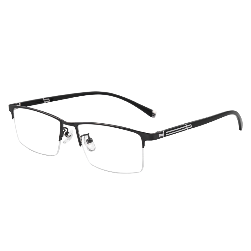 JingPro 镜邦 防蓝光平光眼镜男商务金属镜架可配近视眼镜919黑