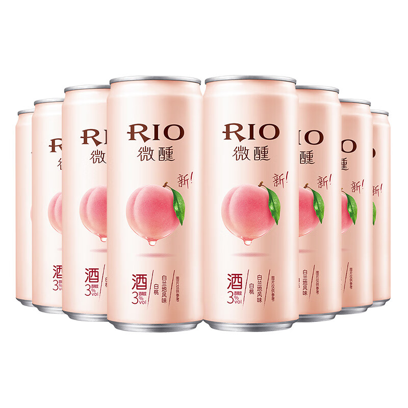 锐澳（RIO）洋酒 预调 鸡尾酒 果酒 微醺系列  白桃味 3度 330ml*8罐