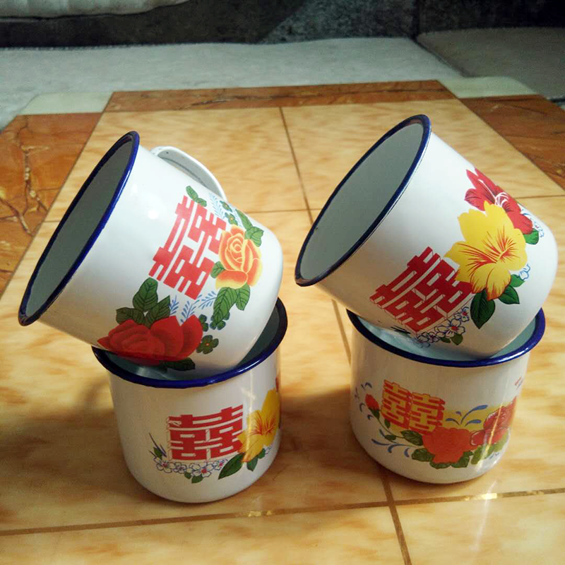 恒棘咖啡大号铁缸大司马缸铁茶缸陶瓷搪瓷水杯子加厚款大茶缸铁茶缸子