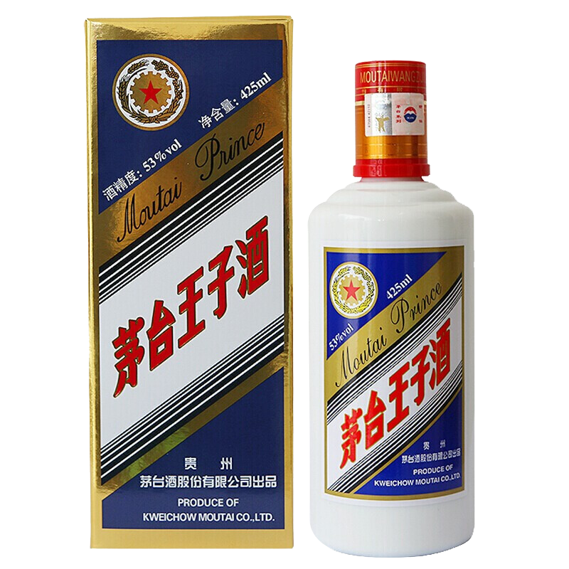茅台（MOUTAI）王子酒 蓝标王子 酱香型白酒 53度 425ml 单瓶装