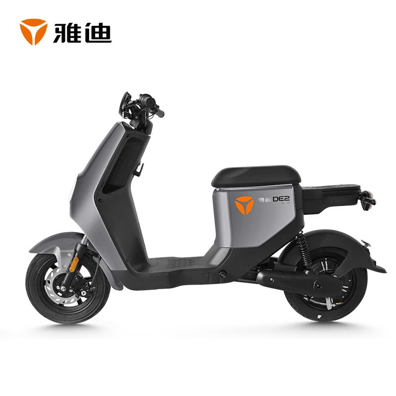 雅迪电动车DE2新国标电动自行车可上牌48V24Ah锂电电动车百公里长续航男女通用款电瓶车 金属钛灰基础版