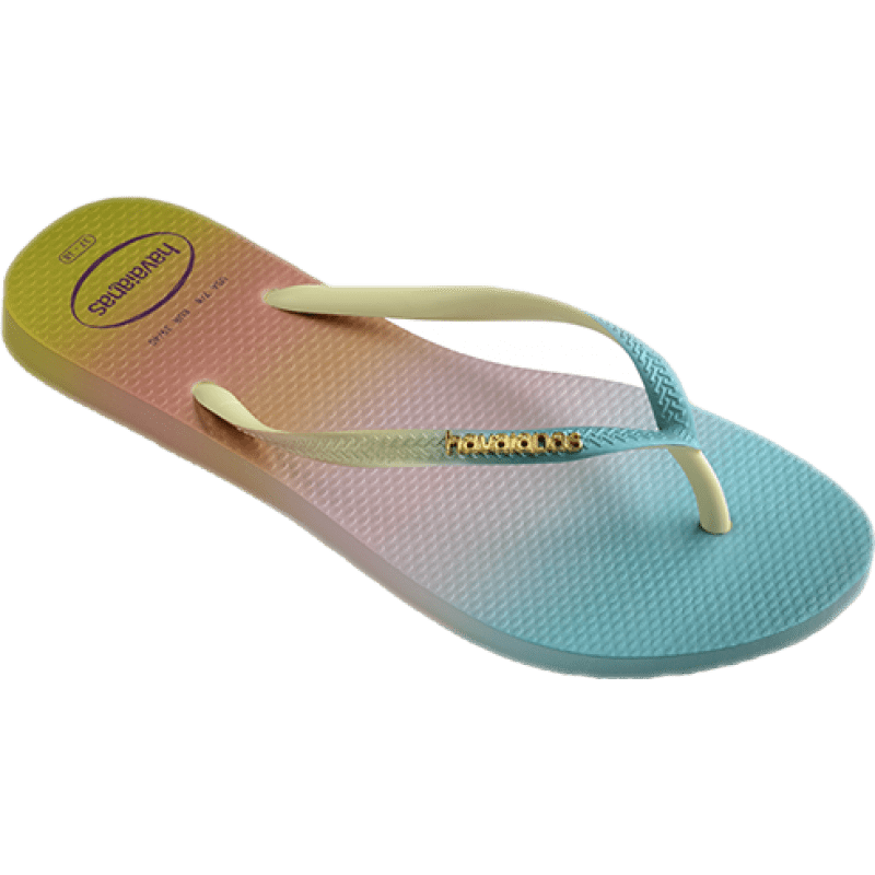 havaianas哈唯納Gradient彩色漸變夾腳人字拖女夏海邊平底沙灘鞋 0904-淡綠色 37-38 巴西碼