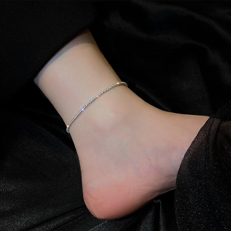 菲蕙新款波光粼粼脚链女 不掉色网红ins小众设计脚环高级感饰品送女友