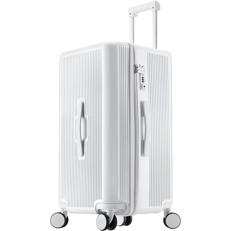 卡拉羊行李箱20英寸可登机拉杆箱男女深仓巨能装旅行箱CX8110海盐白