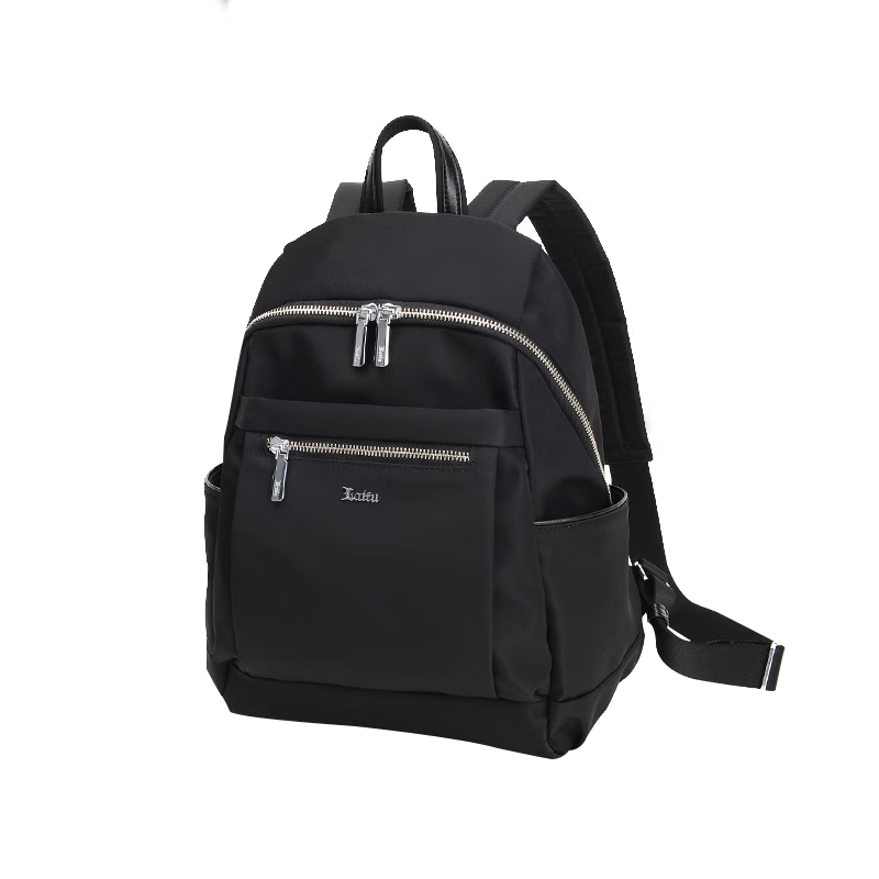 莱夫双肩包女尼龙布时尚女包大容量休闲旅行背包IPDA包书包JD6652L黑色