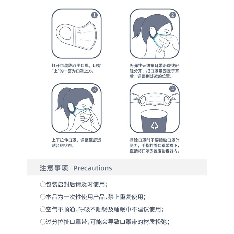 贝肽斯儿童口罩婴儿口罩3D立体一次性宝宝专用三重防护口耳罩 星球 1盒装（32只） S码 0-3（独立包装）