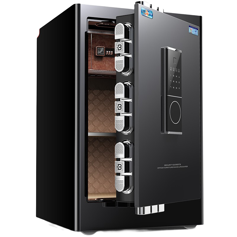 虎牌保险柜家用小型45/60cm电子隐形密码柜保管箱指纹WIFI全钢防盗办公财务专用可入墙保险箱 【特价款】60黑 密码解锁