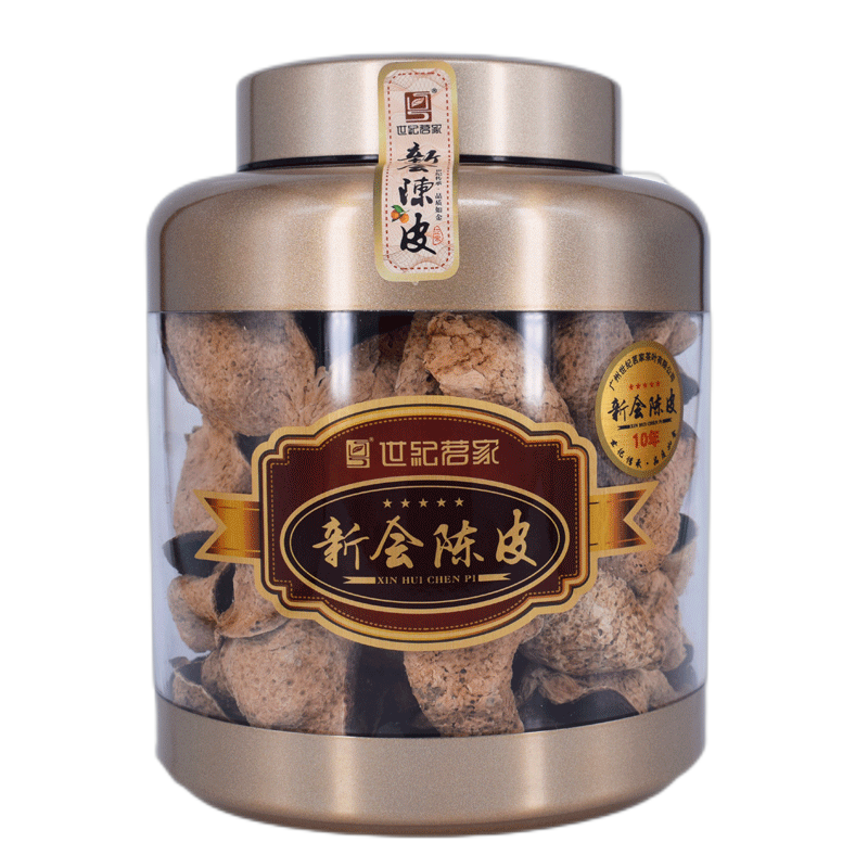 世纪茗家新会十年陈皮罐装鎏金罐父亲节礼物老陈皮地道新会大红柑皮120g