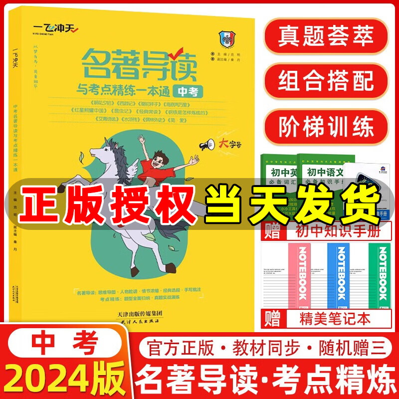 2024版 天津版一飞冲天中考名著导读与考点精练一本通中考语文初中总复习名著导读七八九年级中考总复习