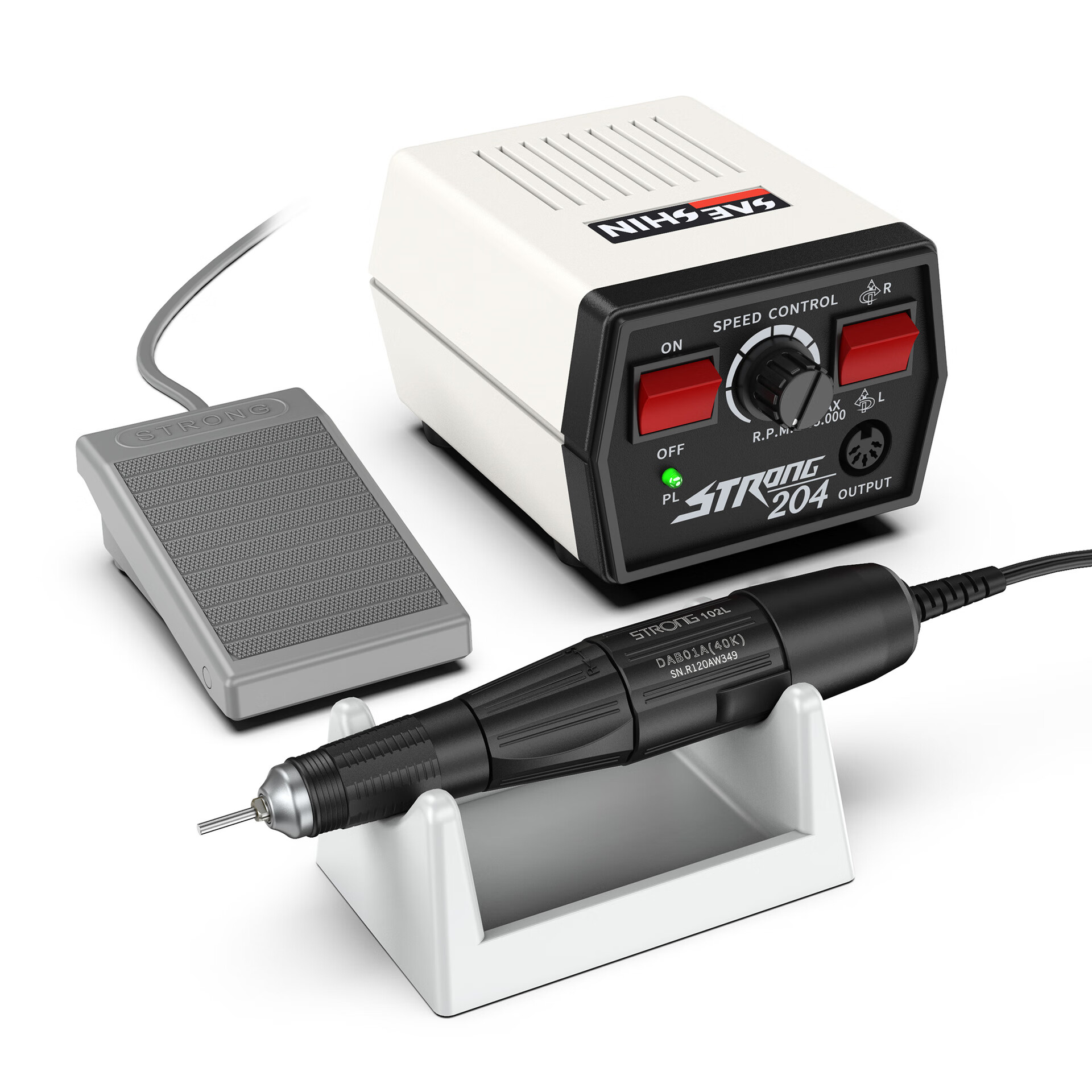 定制世新strong204 102l打磨机玉石抛光齿科牙机美甲修磨机电动指甲钻