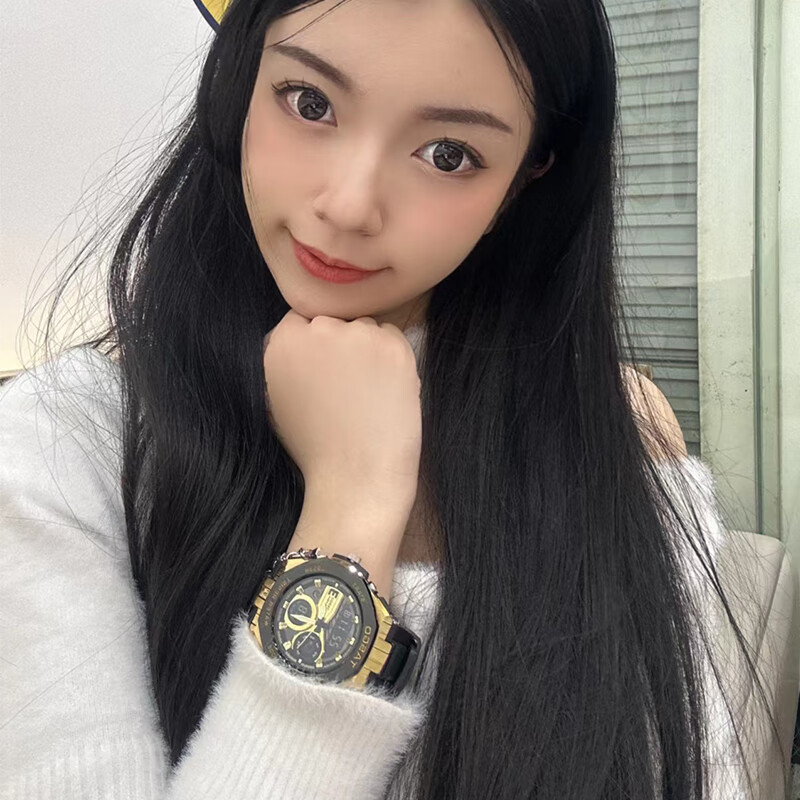 特斯高(tasgo)青少年男女款电子表商务风户外休闲成人金属手表防水多