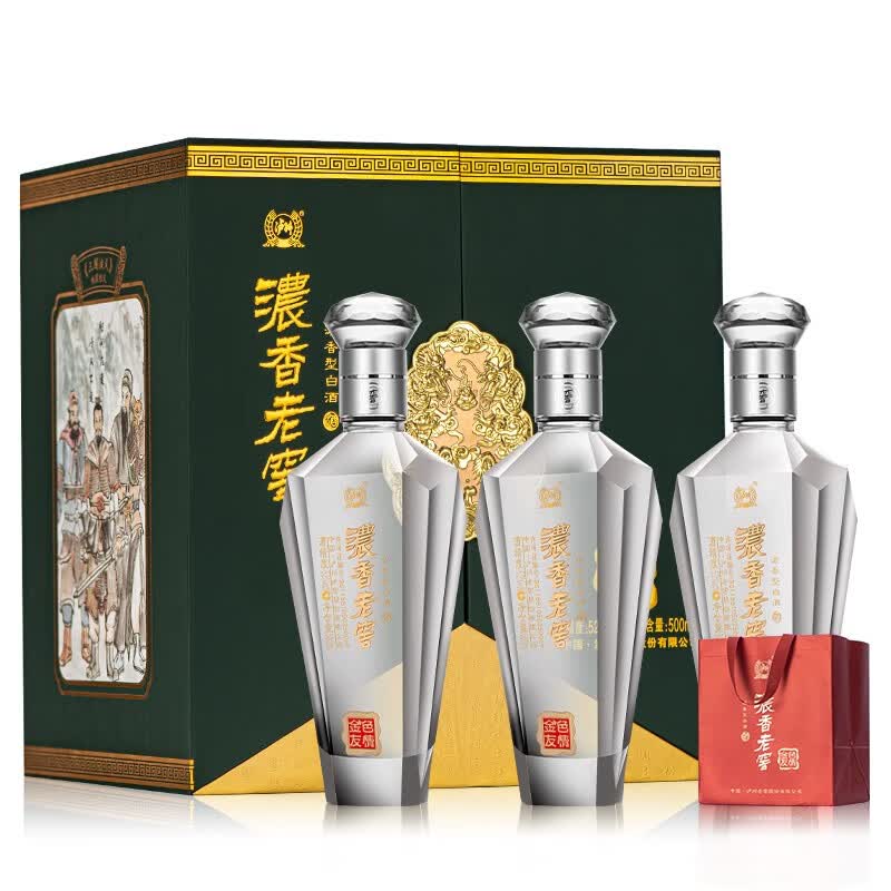 泸州老窖股份出品 桃园结义浓香老窖金色友情 52度浓香型白酒 500ml*3瓶 礼盒装怎么看?