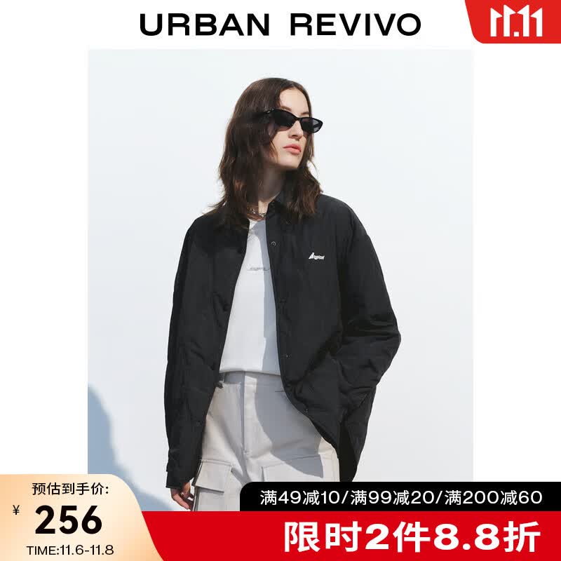 UR2023秋冬新款女时尚休闲绗缝设计感英文刺绣棉服外套UWJ130006 正黑 S使用感如何?