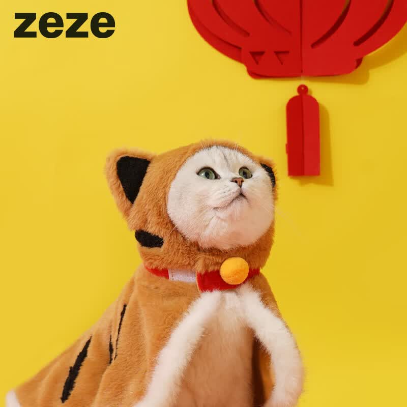 zeze新年老虎披风猫咪衣服帅气斗篷绵柔宠物衣服 老虎披风使用感如何?
