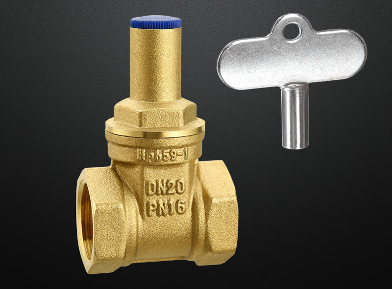 施韵令阀门自来水表前三角锁闭闸阀水司用盗黄铜锁闭闸阀 dn15