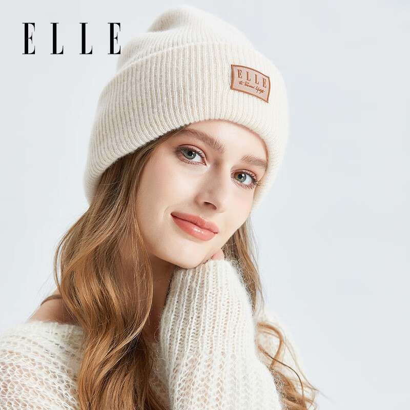 ELLE����ëë��ñ˫��ñ���л��Ᵽů��֯ñ��ʿ��ͷñŮʿ����ñ �װ�ɫ 99Ԫ