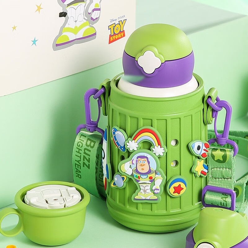 杯具熊（BEDDYBEAR） 儿童保温杯大容量男女宝宝316不锈钢吸管杯一杯三盖直饮便携水杯 洞洞杯-备战巴斯【三盖】630ml