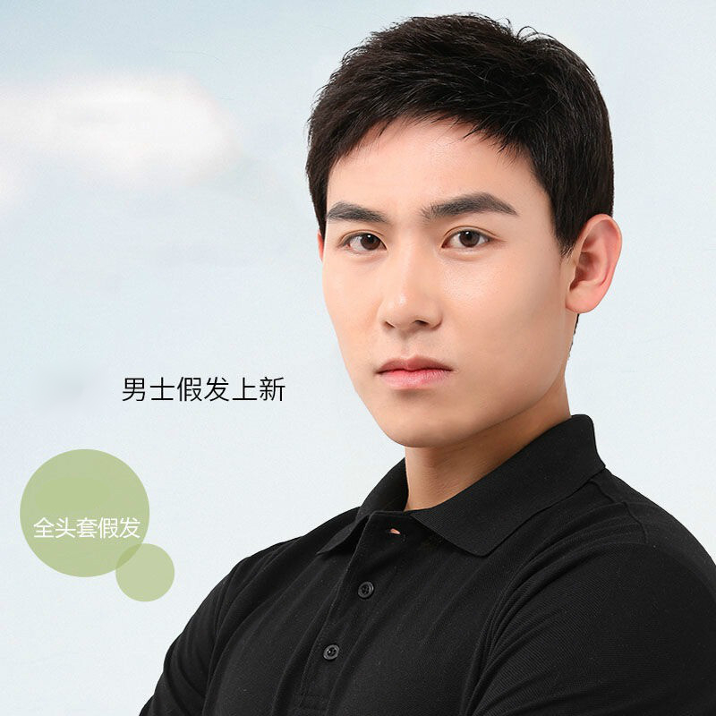 唐妮 假发男短发中老年男士假发寸头短直发自然逼真整顶一体全头套