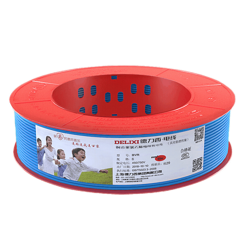 ��������DELIXI�� ���ߵ���BVR���ߵ�о��ɵ���ͭо���߹���ͭ�߶�ƽ����ѡ BVR4��ɫ 100��/�� 500.72Ԫ