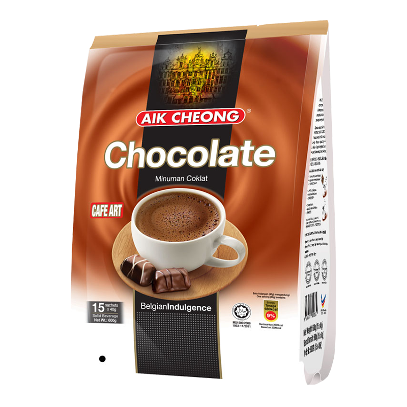 益昌老街马来西亚原装进口香浓热巧克力粉coco营养早餐可可粉冲饮袋装 香浓可可粉（15杯）