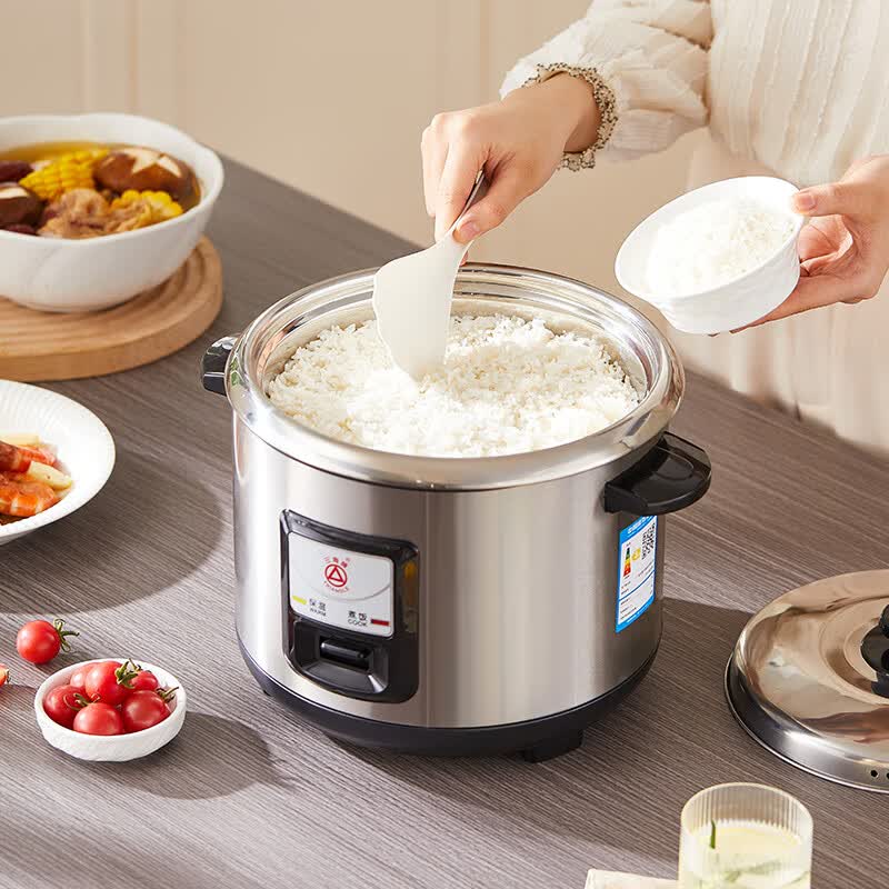 三角牌(Triangle)电饭锅家用304/316L不锈钢内胆电饭煲1-2-6升3-8人用无涂层带蒸笼老式大容量 5升 加厚304不锈钢内胆【0涂层】 5L
