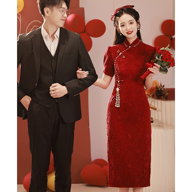 悦诗春沐2022年新款中式旗袍敬酒服红色订婚结婚礼服裙女高级感小个子麦小登同款秋季 A款 L使用感如何?