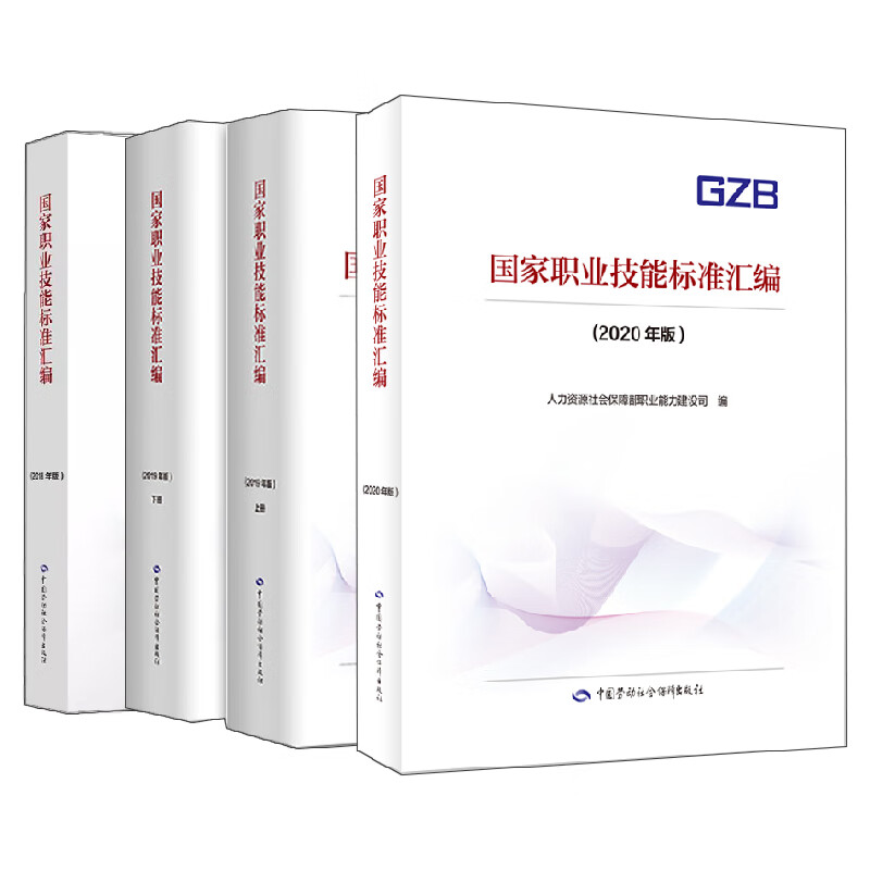 【全4册】职业技能标准汇编2018+2019上下+2020年版人力资源社会保障部职业能力建设司职业教育培训机构技能等级评价认定规范