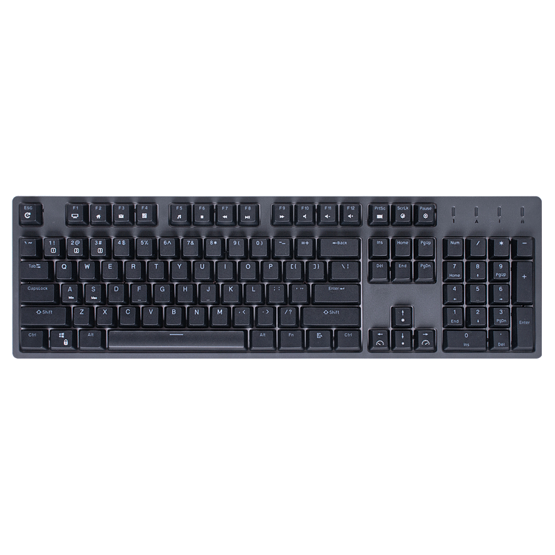 RK104有线机械键盘全键无冲热插拔轴104键可拆卸上盖全尺寸电脑游戏笔记本办公键盘RGB灯光灰色茶轴