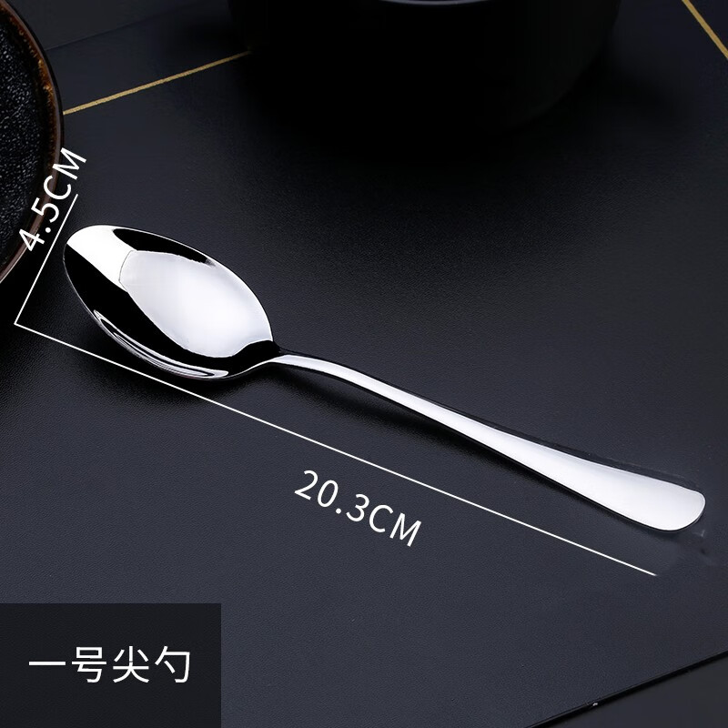 佩舟长柄不锈钢汤勺小勺子成人饭勺调羹汤匙茶匙冰激凌勺儿童调羹 1号