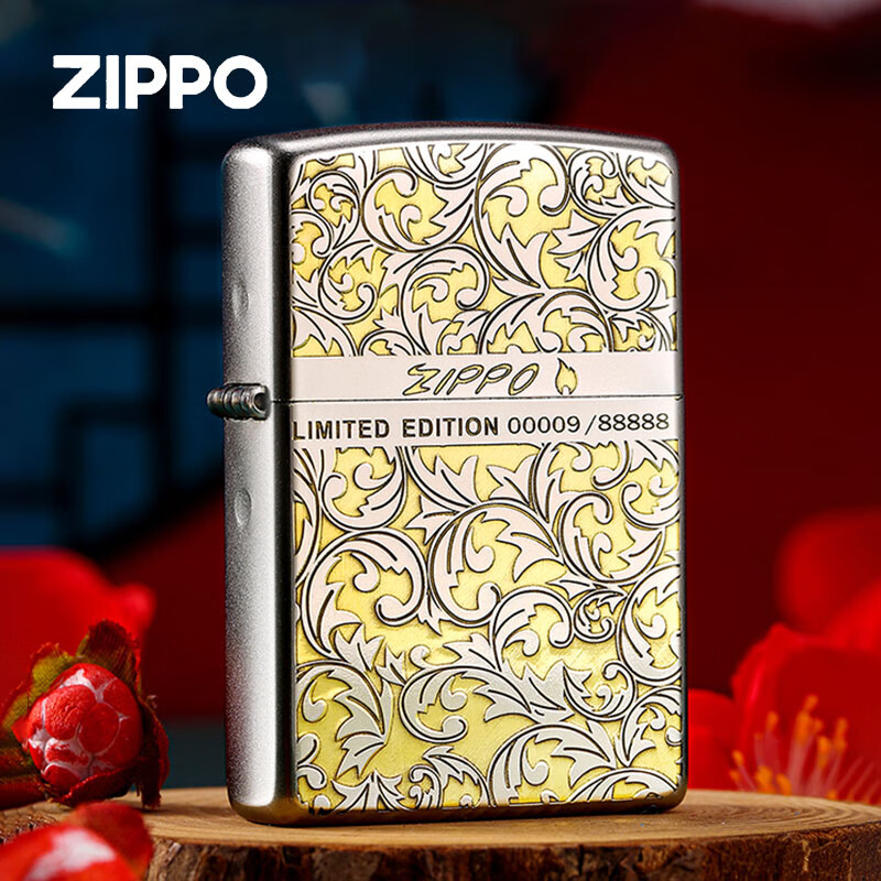 zippozippozippo打火机官网正版 幸运唐草 精雕男士打火机送礼收藏