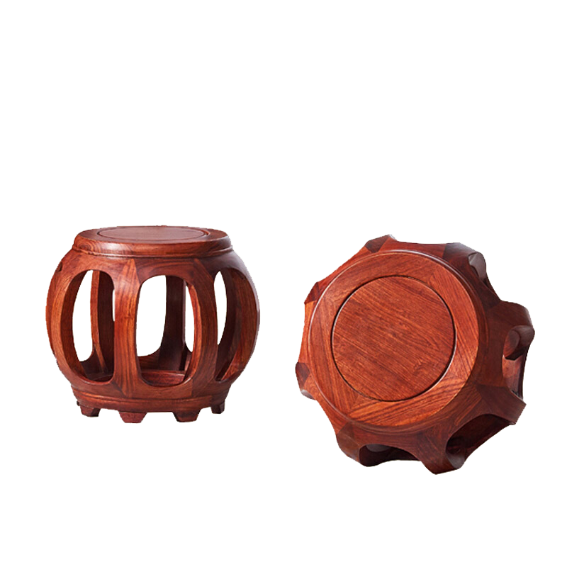 一善一品 紅木家具非洲花梨（學(xué)名:刺猬紫檀）鼓凳古箏凳實(shí)木圓凳圓鼓凳小矮凳中式家用凳子 小號(hào)鼓凳