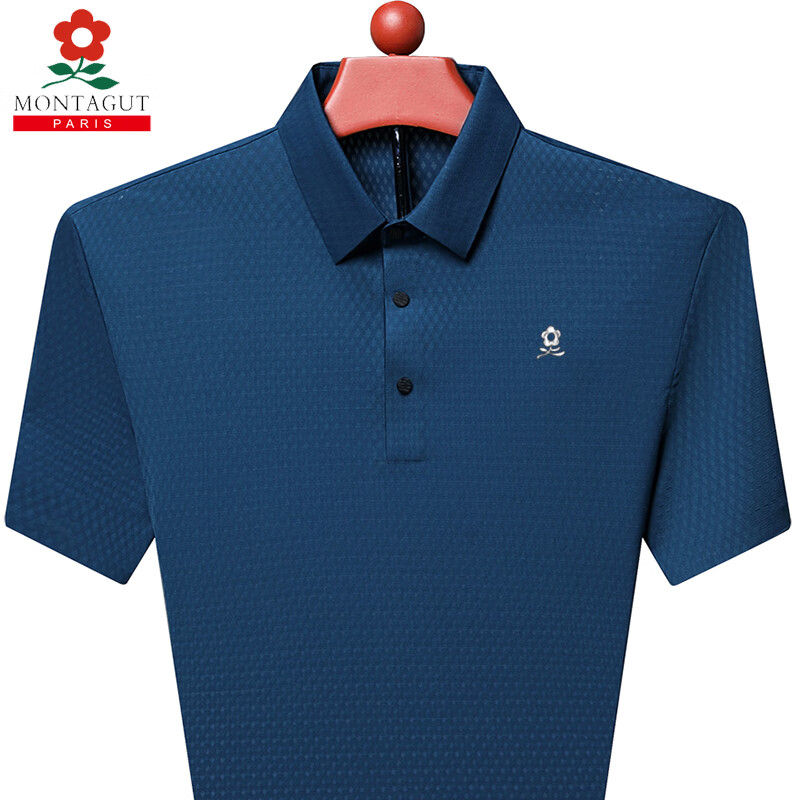 梦特娇(montagut)法国梦特娇短袖男士2023夏季新款男装翻领桑蚕丝polo